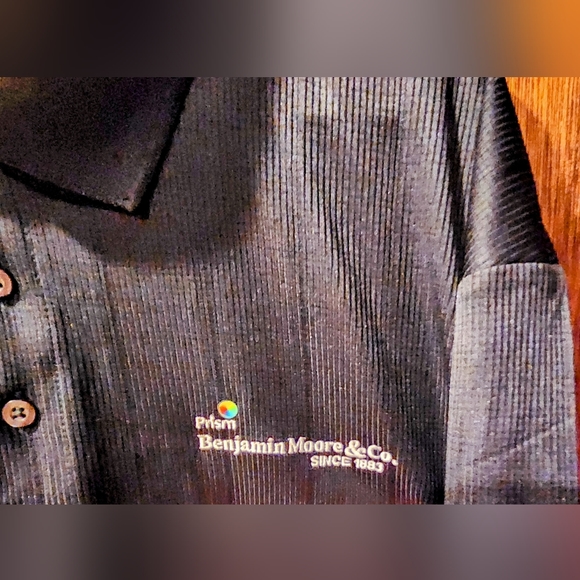 Benjamin Moore 100% Polyester Polo Short Sleeve Mens Shirt Black XL - Picture 2 of 3